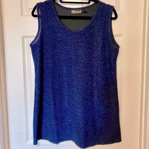 ⭐️2/$20⭐️ Sparkly sleeveless top, navy blue, perfect for any occasion, XL - Picture 1 of 7